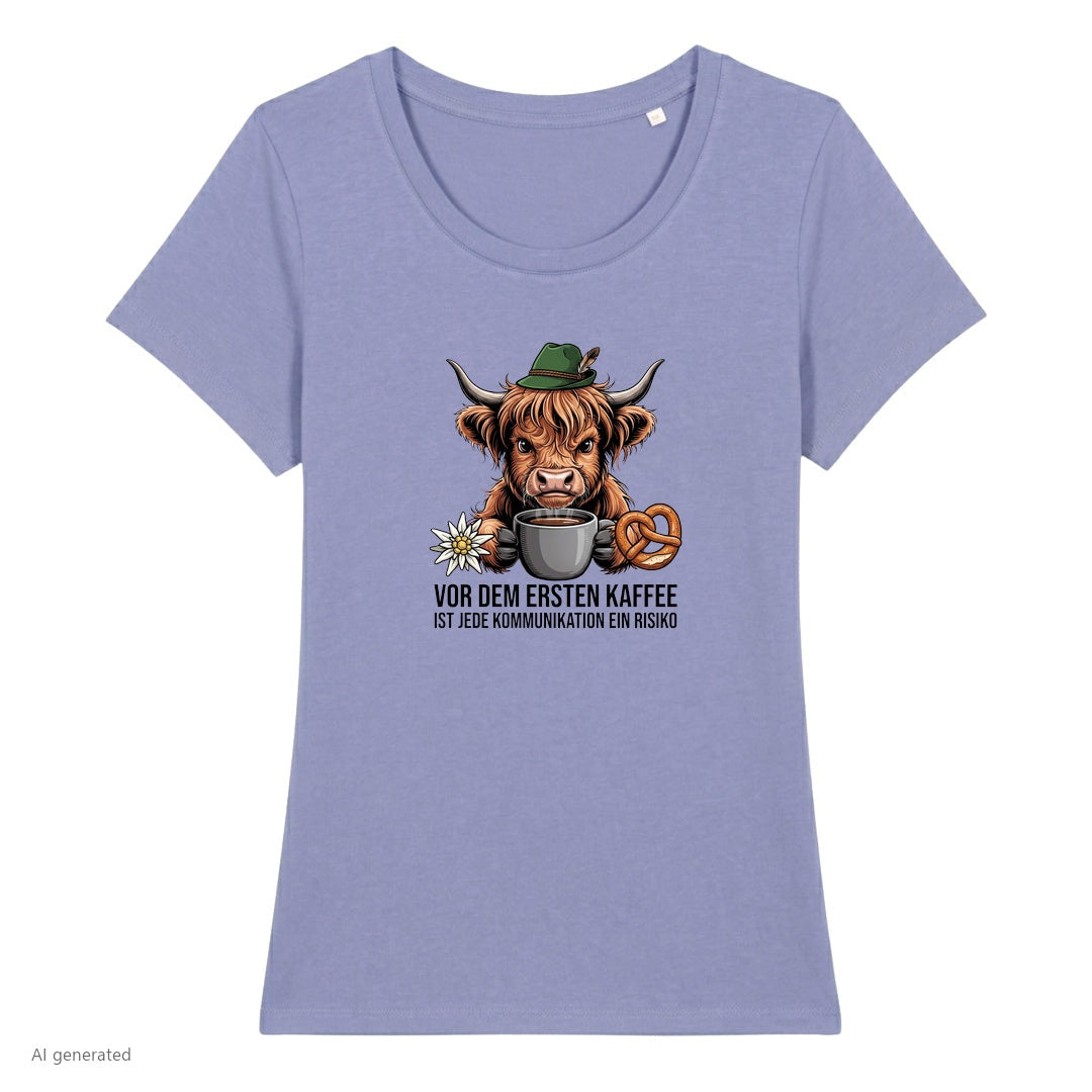 Erster Kaffee Wiesn Damen T-Shirt in Lavendel