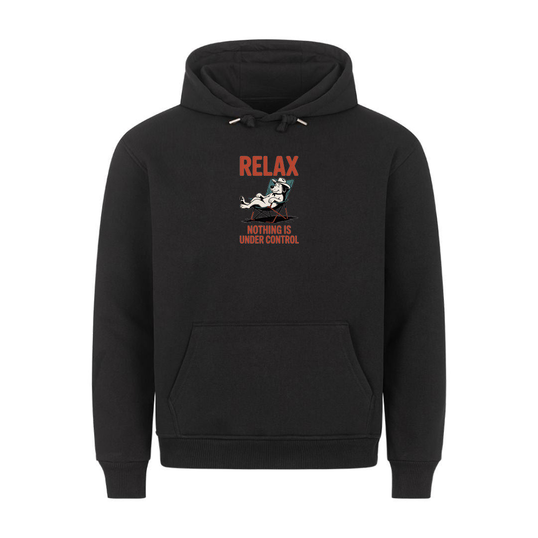 Lustiger Hoodie mit Spruch Relax, Vorderansicht