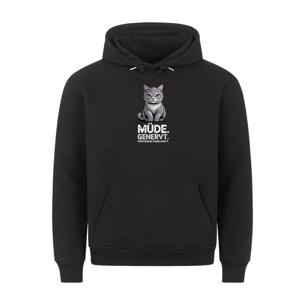 Lustiger Hoodie mit Spruch Mäßig genervt, Vorderansicht