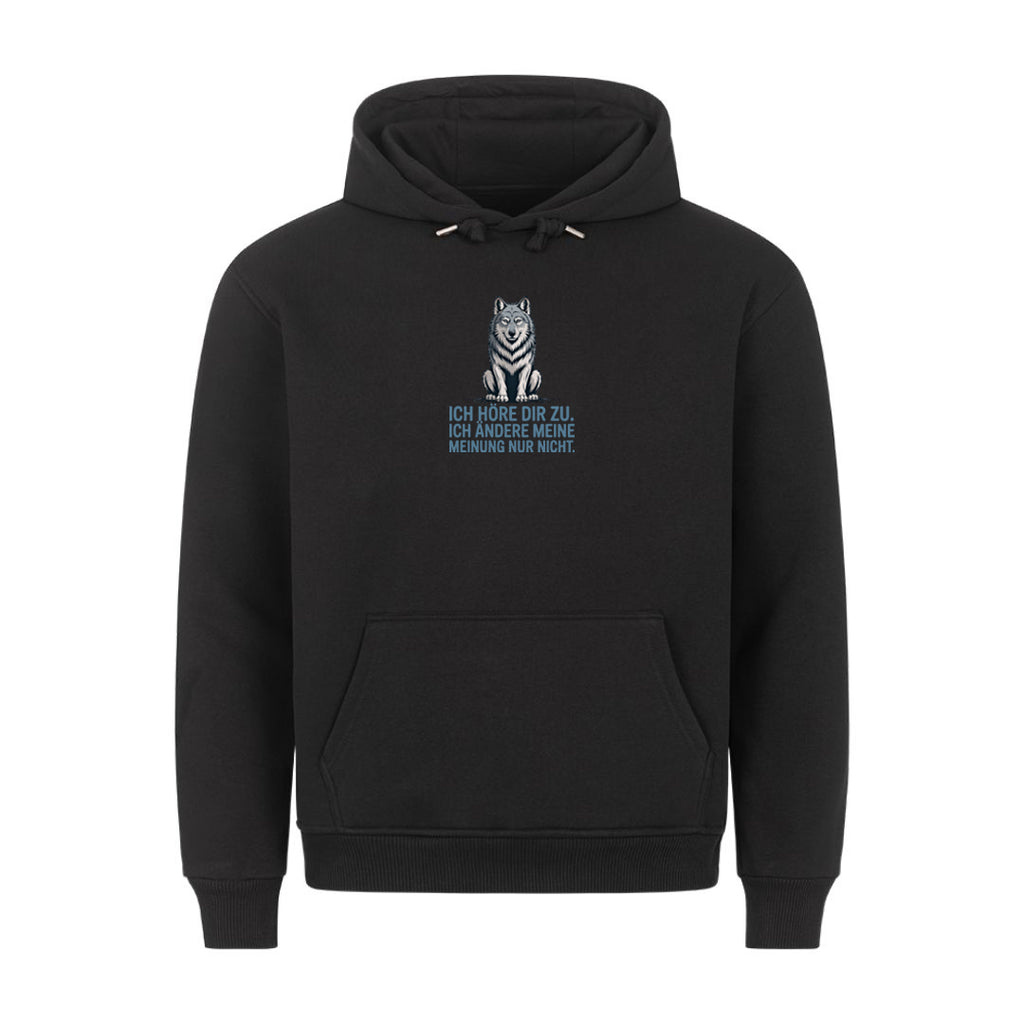 Lustiger Hoodie mit Spruch Ich ändere meine meinung nicht, Vorderansicht