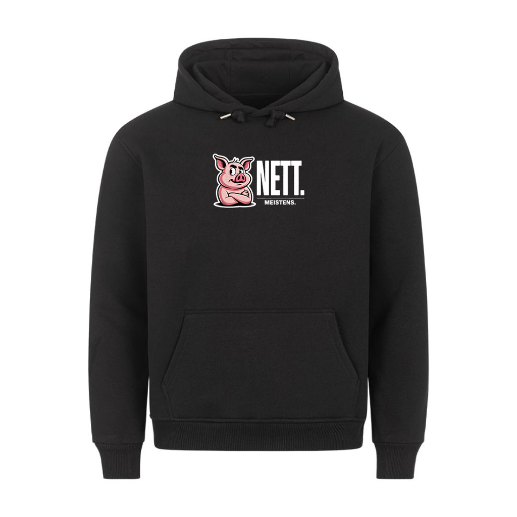 Lustiger Hoodie mit Spruch Nett, Vorderansicht