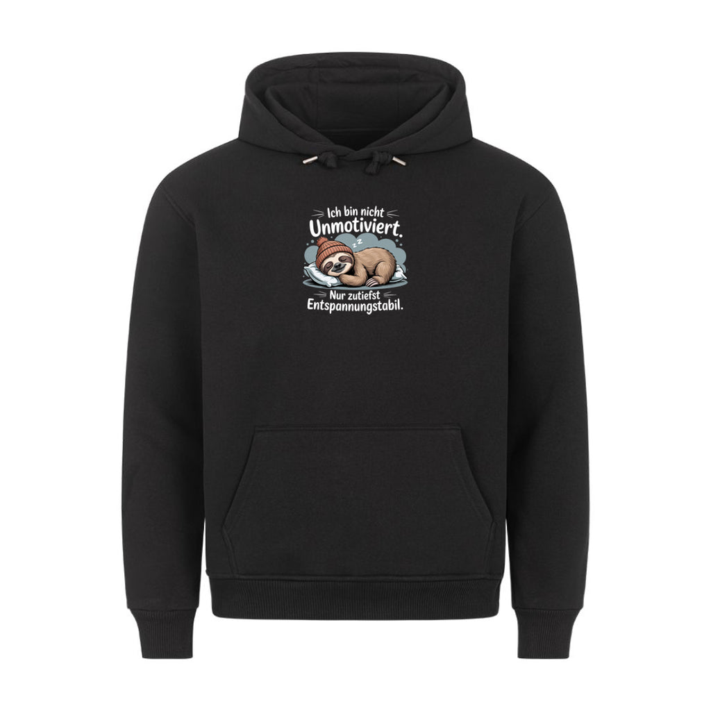 Lustiger Hoodie mit Spruch Entspannungsstabil, Vorderansicht