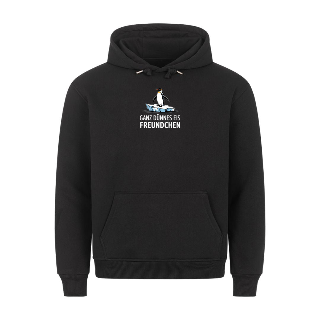 Lustiger Hoodie mit Spruch Dünnes Eis Freundchen, Vorderansicht