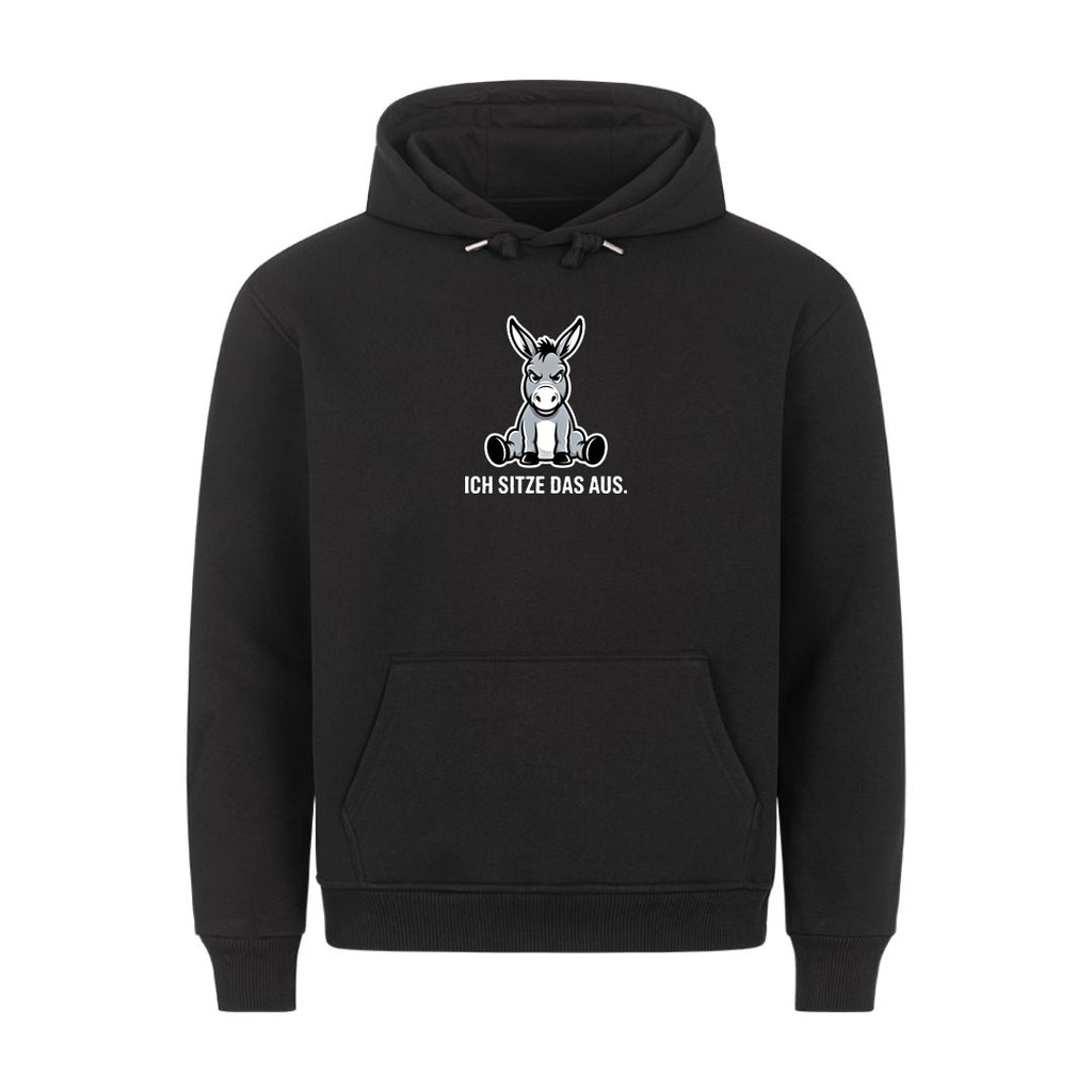 Lustiger Hoodie mit Spruch Ich sitze das aus, Vorderansicht