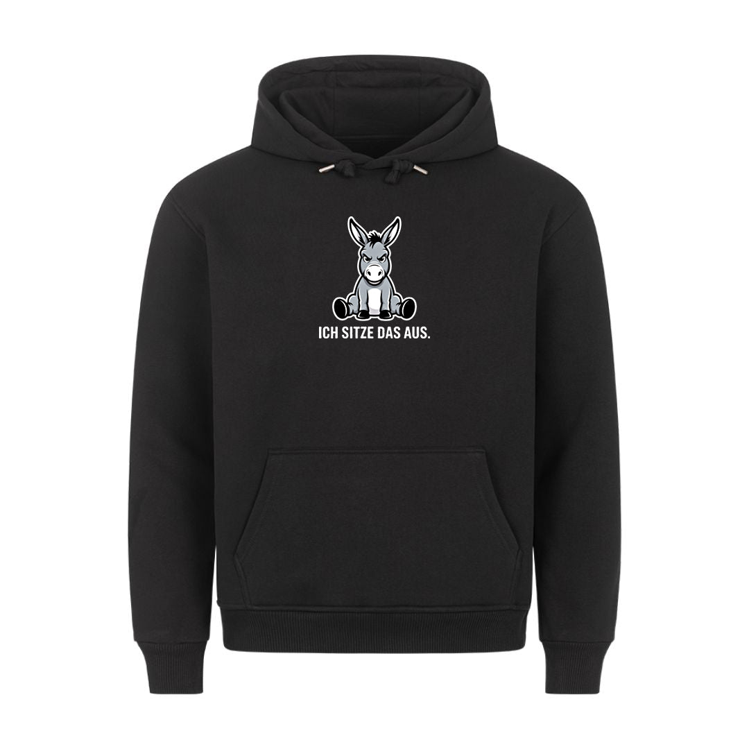 Lustiger Hoodie mit Spruch Ich sitze das aus, Vorderansicht
