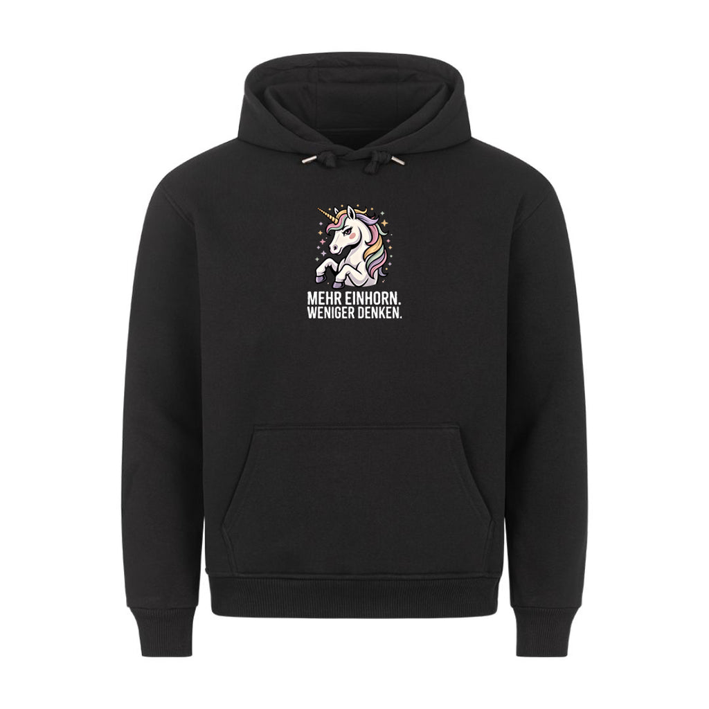 Lustiger Hoodie mit Spruch Mehr Einhorn, Vorderansicht