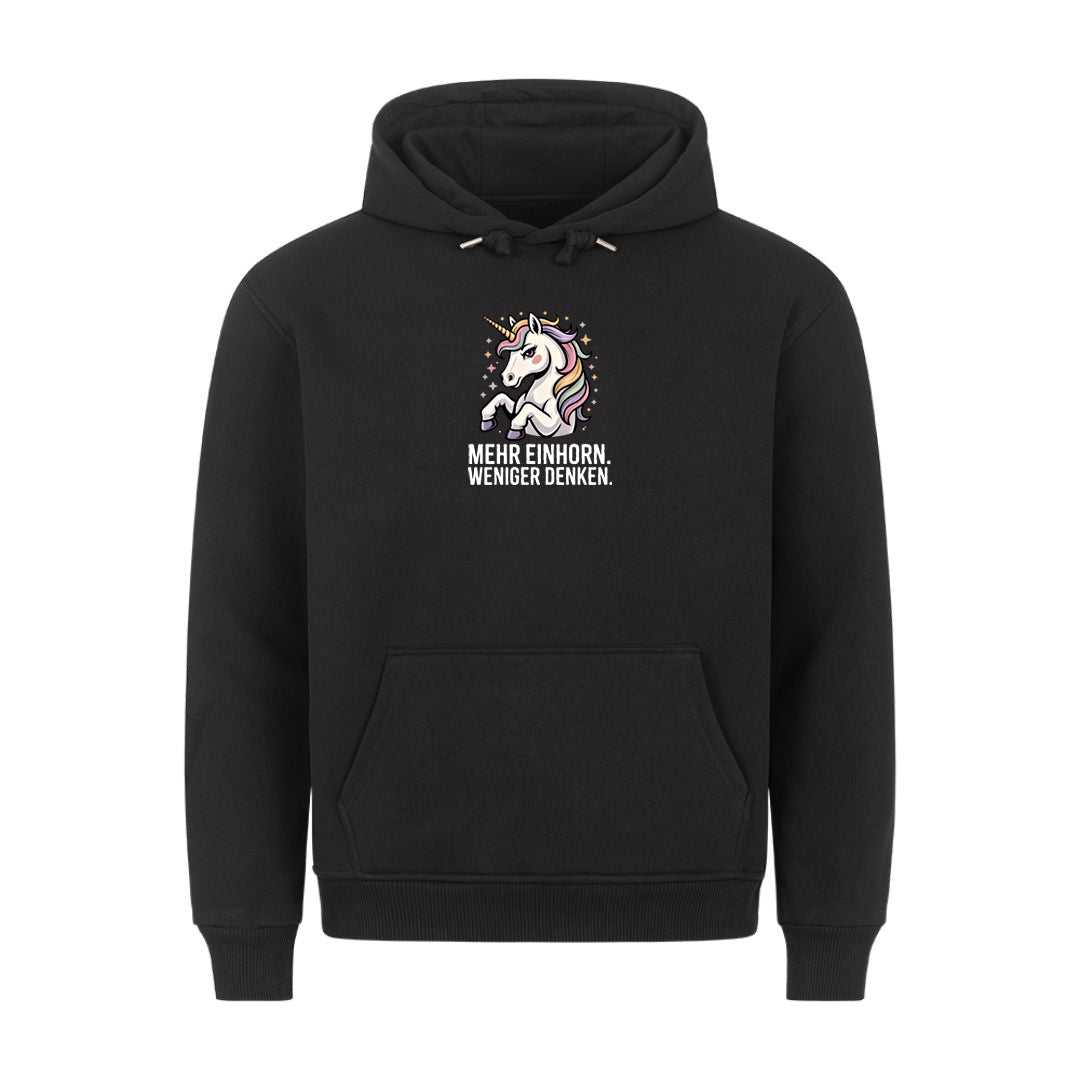 Lustiger Hoodie mit Spruch Mehr Einhorn, Vorderansicht