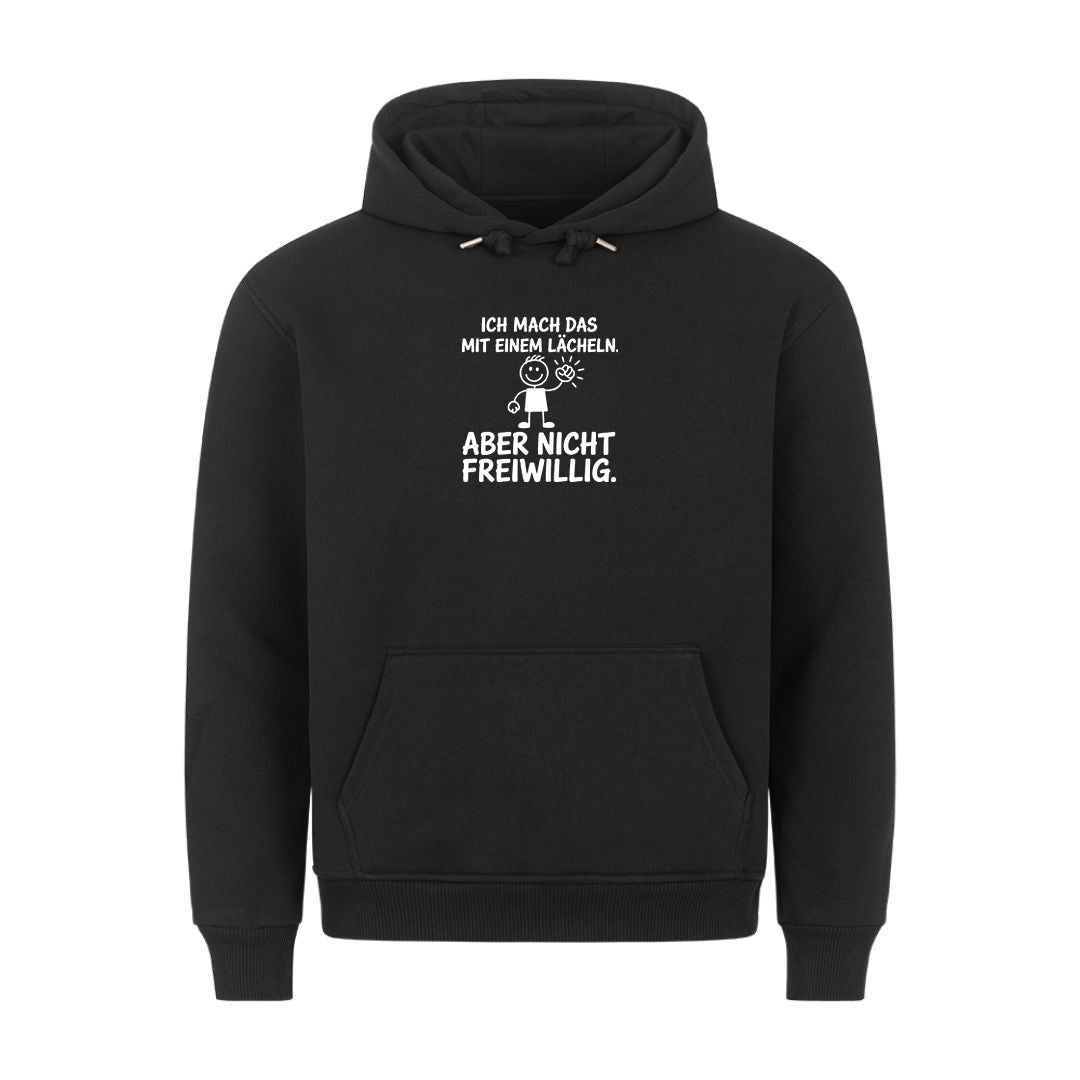 Lustiger Hoodie mit Spruch Mit Einem Lächeln, Vorderansicht