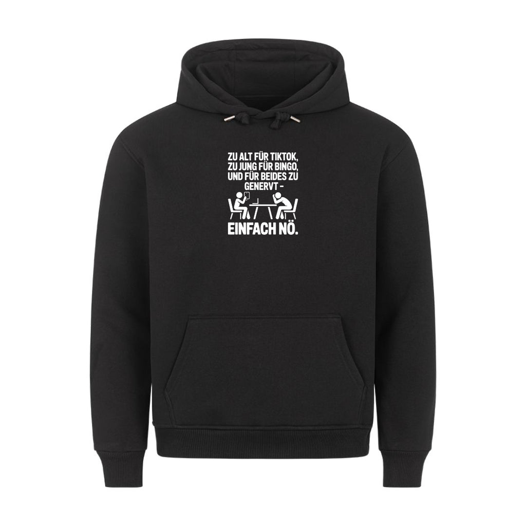 Lustiger Hoodie mit Spruch Einfach nö Personen, Vorderansicht