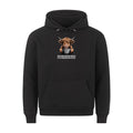 Lustiger Hoodie mit Spruch Erster Kaffe, Vorderansicht