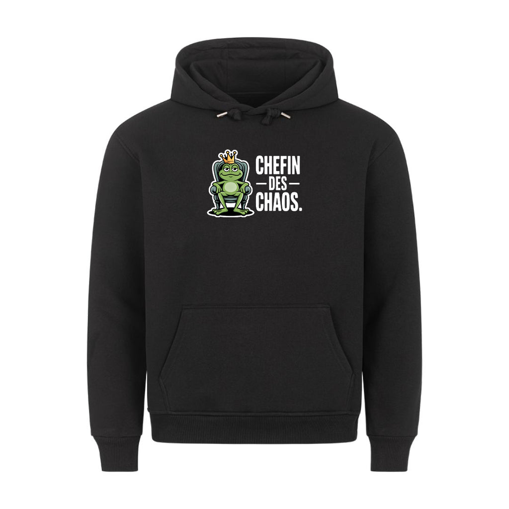 Lustiger Hoodie mit Spruch Chefin des Chaos, Vorderansicht