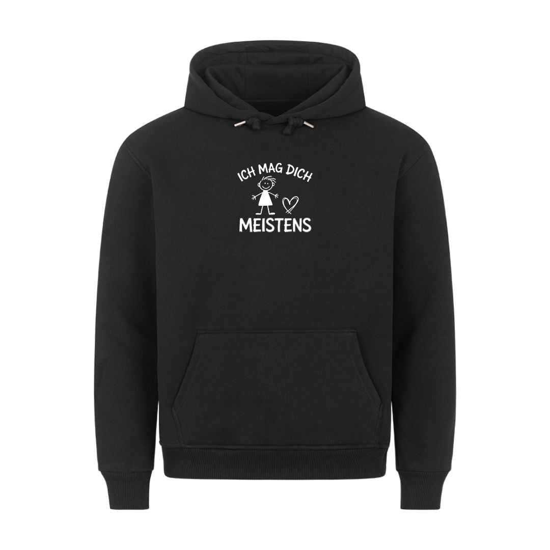 Lustiger Hoodie mit Spruch Ich mag dich, meistens, Vorderansicht