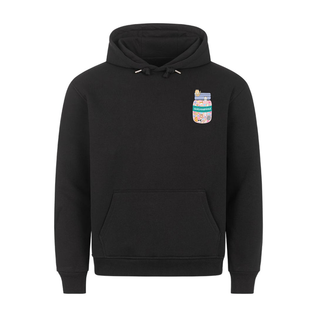 Lustiger Hoodie mit Spruch Glücksgefühle, Vorderansicht