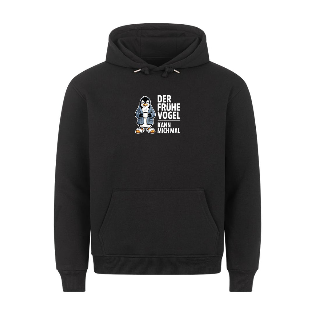 Lustiger Hoodie mit Spruch Frühe Pinguin, Vorderansicht