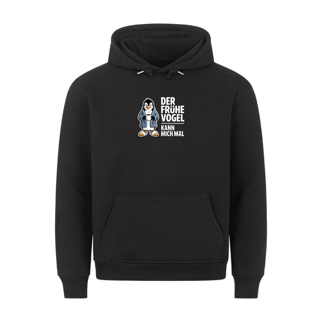 Lustiger Hoodie mit Spruch Frühe Pinguin, Vorderansicht