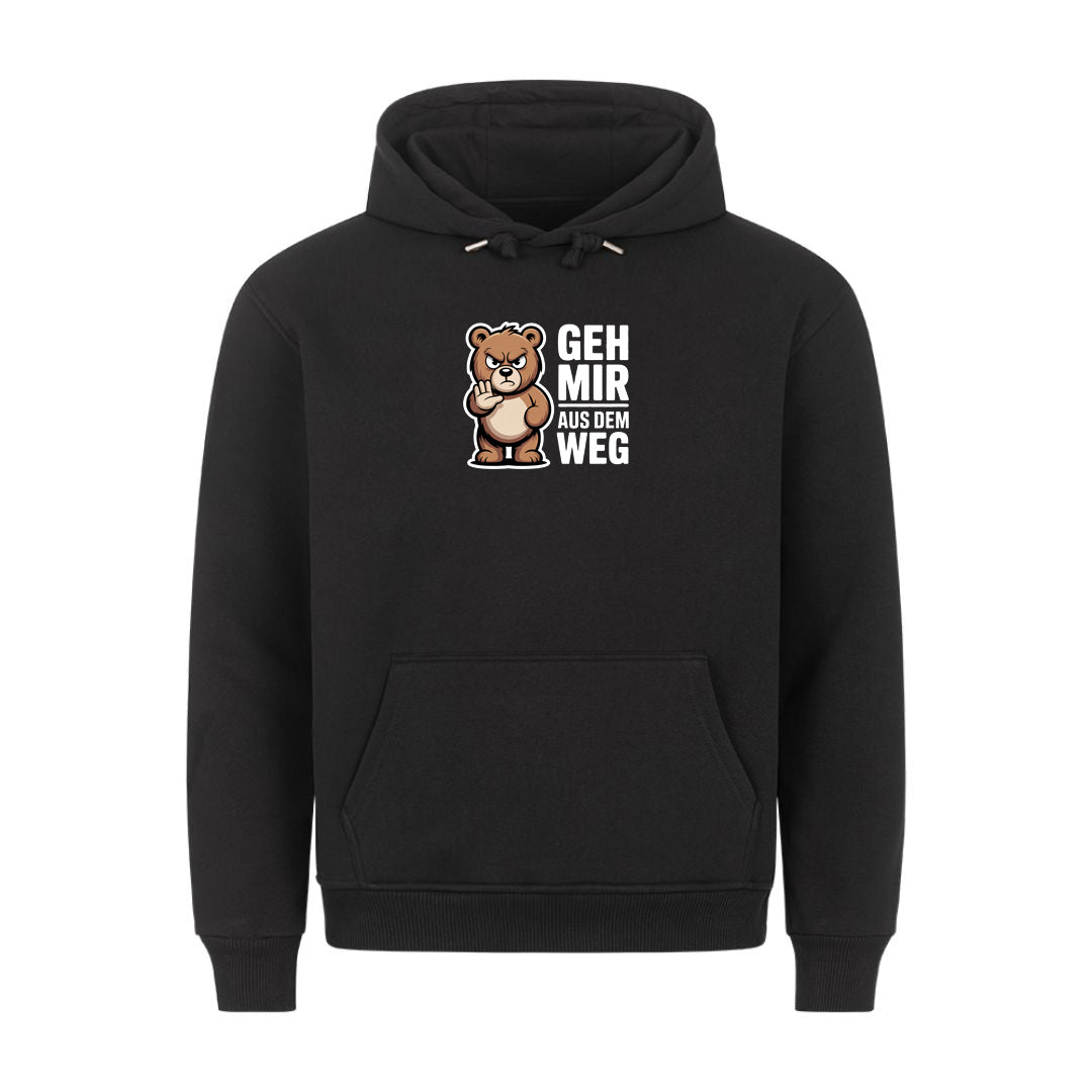 Lustiger Hoodie mit Spruch Geh mir aus dem Weg Bär, Vorderansicht