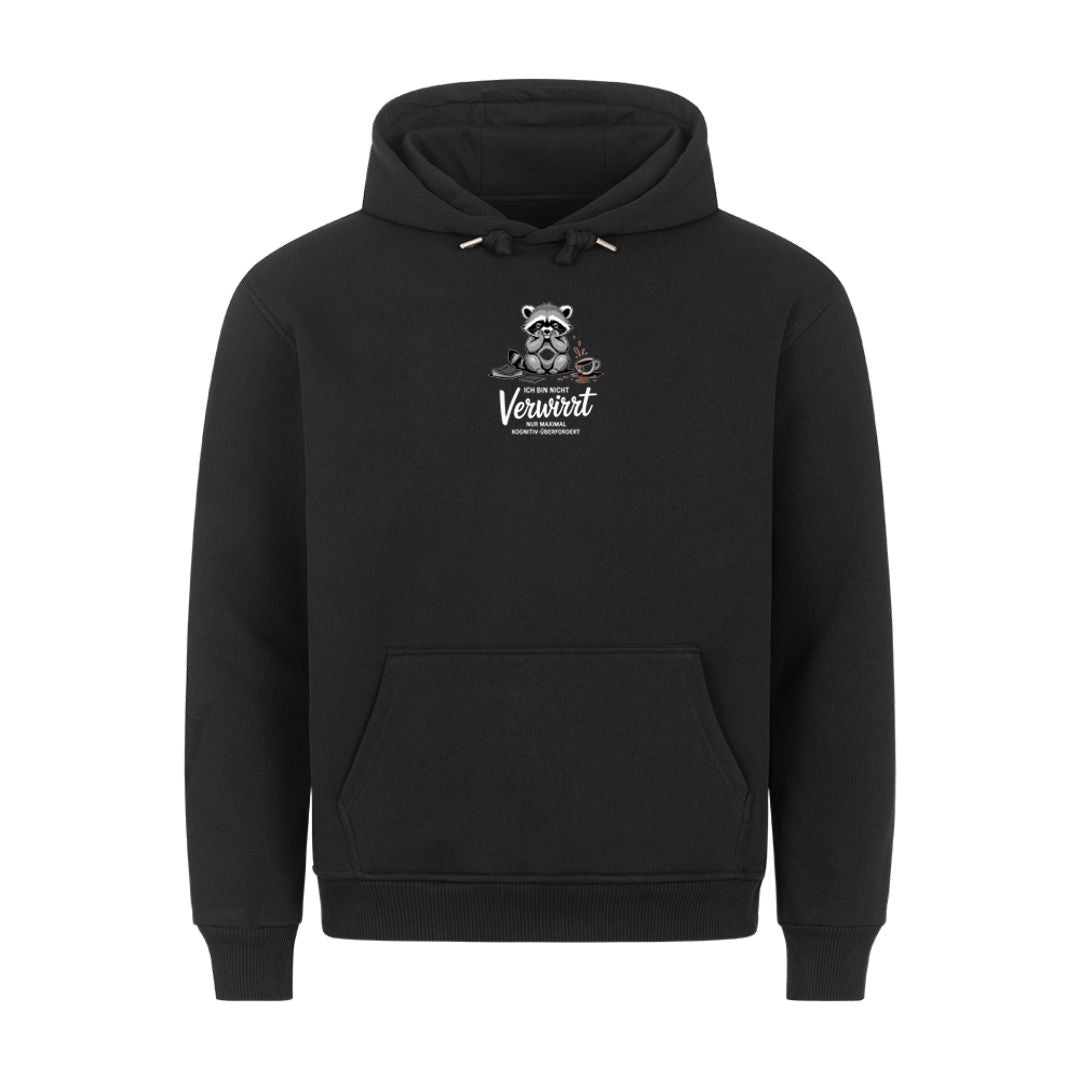 Lustiger Hoodie mit Spruch Verwirrt, Vorderansicht