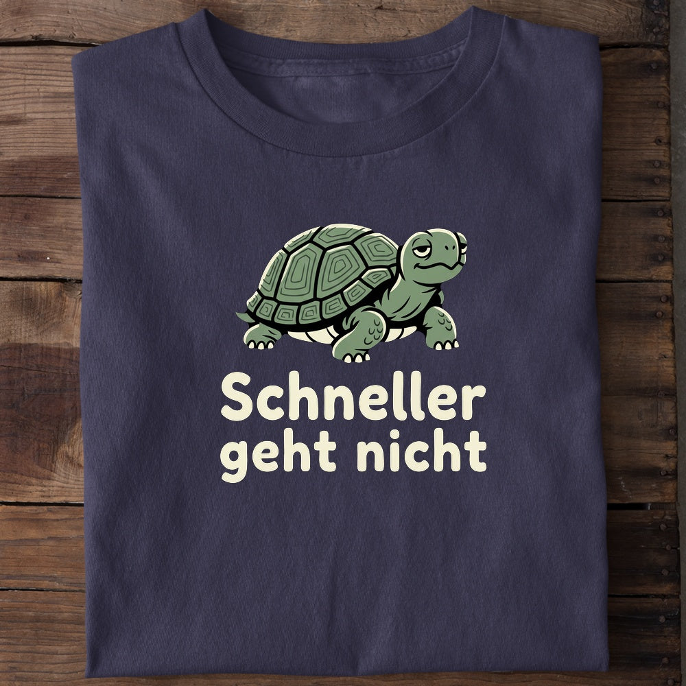 Unisex Bio-T-Shirt von Beyond Humor mit dem Spruch 'Schneller geht nicht'