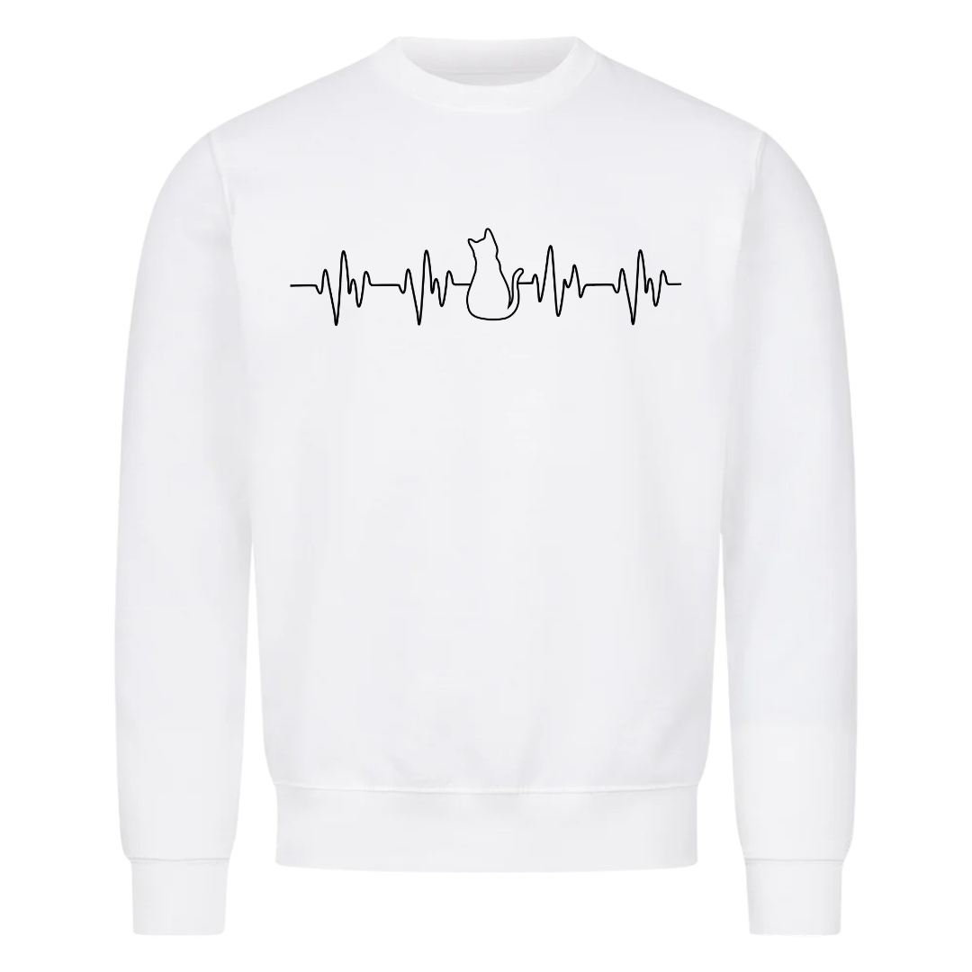 Sweatshirt Katzen Herzschlag, getragen