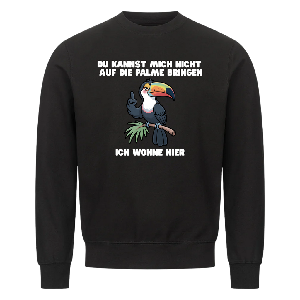 Lustiges Sweatshirt mit Spruch Auf die Palme bringen, Vorderansicht