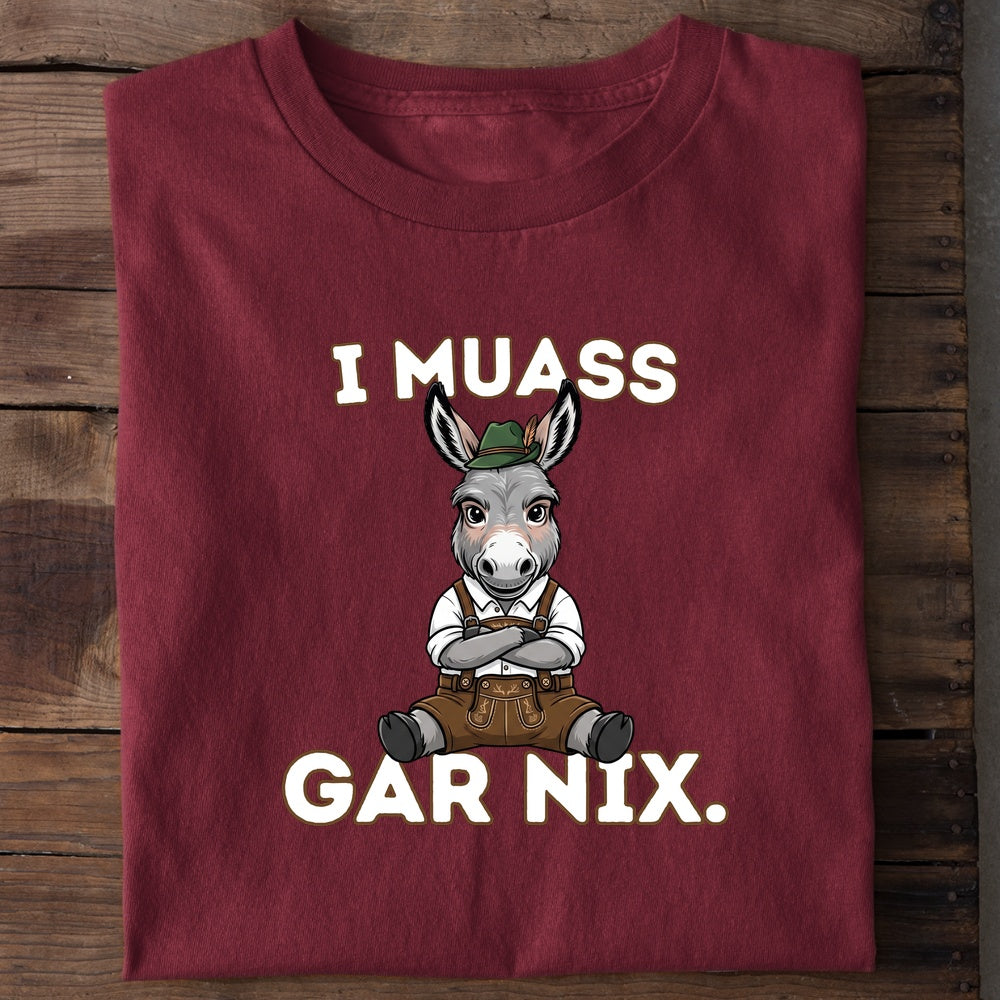 I muass gar nix Wiesn T-Shirt in Burgunder