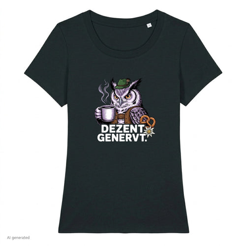 Dezent Genervt Wiesn Damen T-Shirt in Schwarz