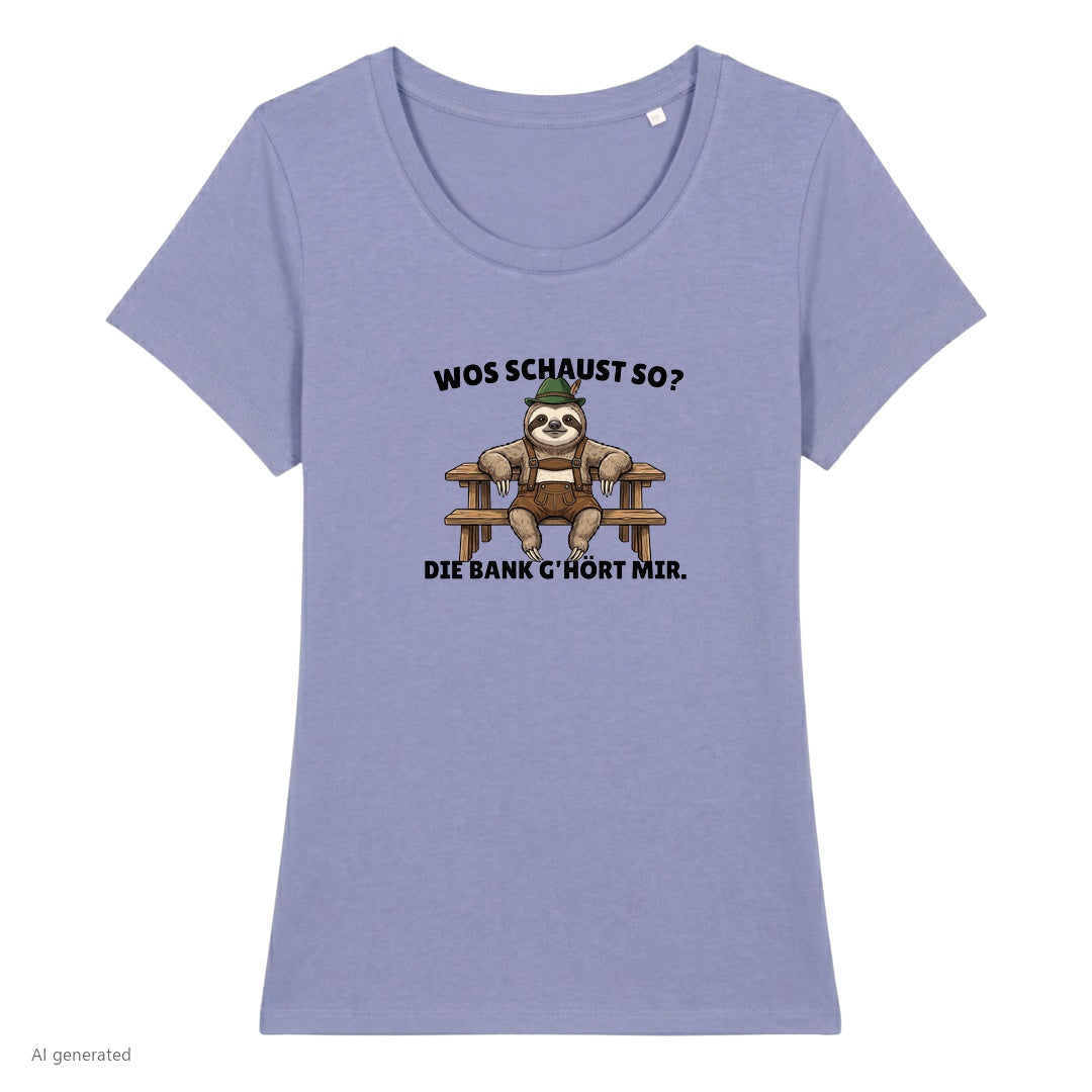 Die Bank gehört mir Wiesn Damen T-Shirt in Lavendel