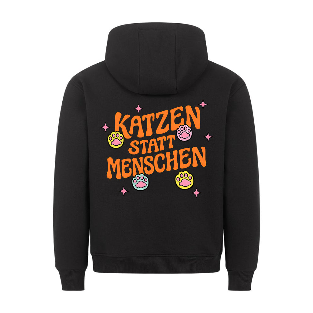 Katzen statt Menschen Hoodie BackPrint