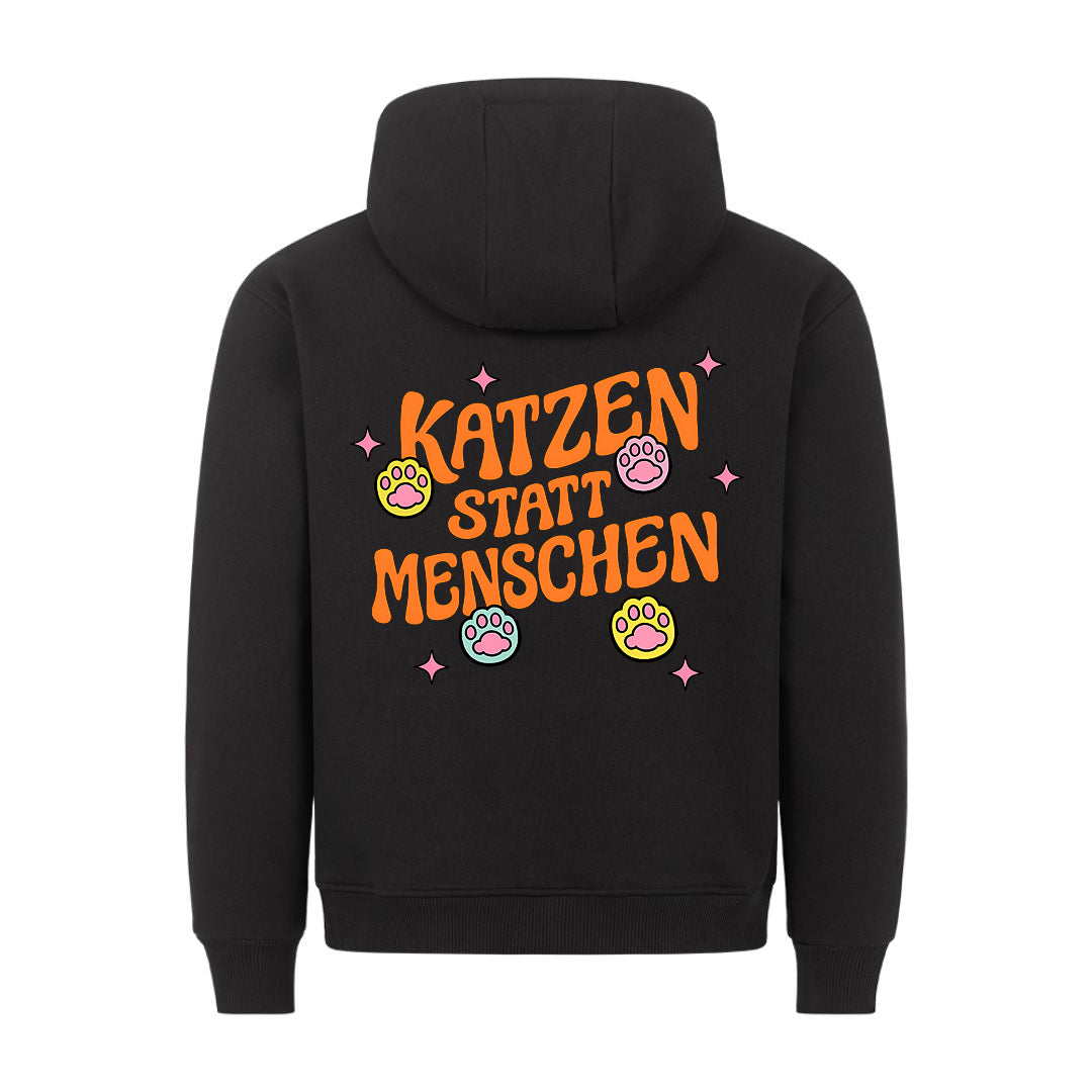 Katzen statt Menschen Hoodie BackPrint