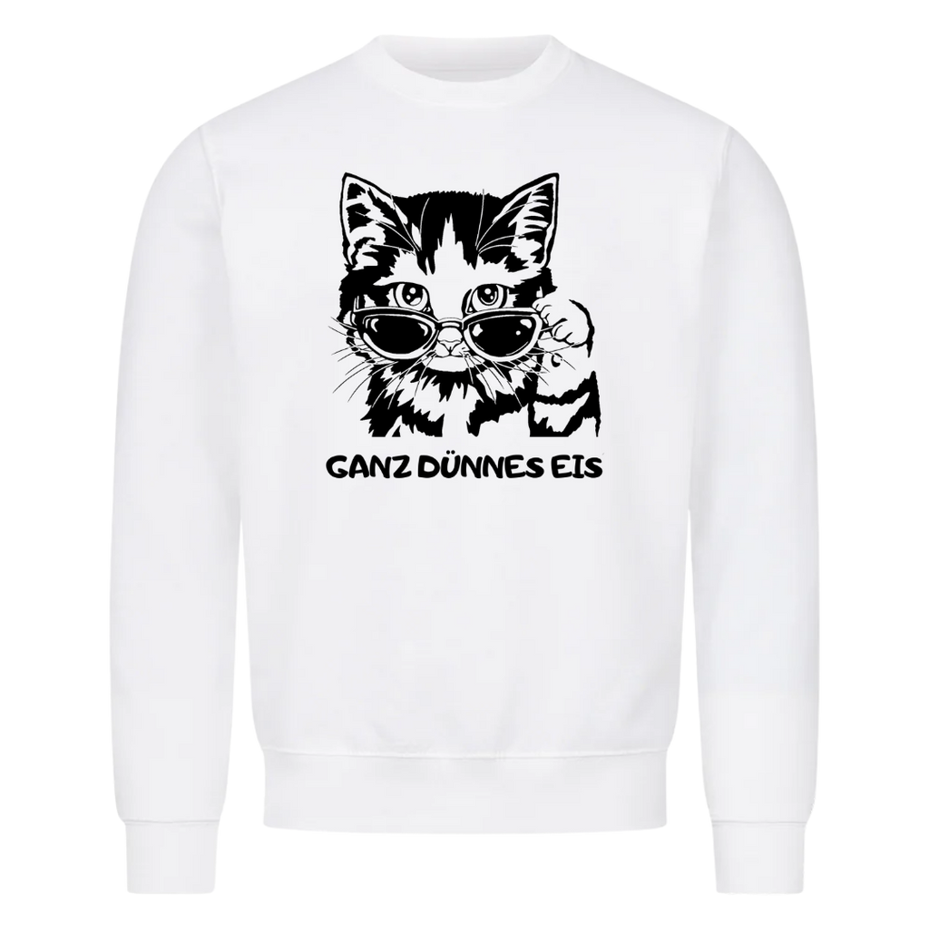 Sweatshirt Dünnes Eis Katze, getragen