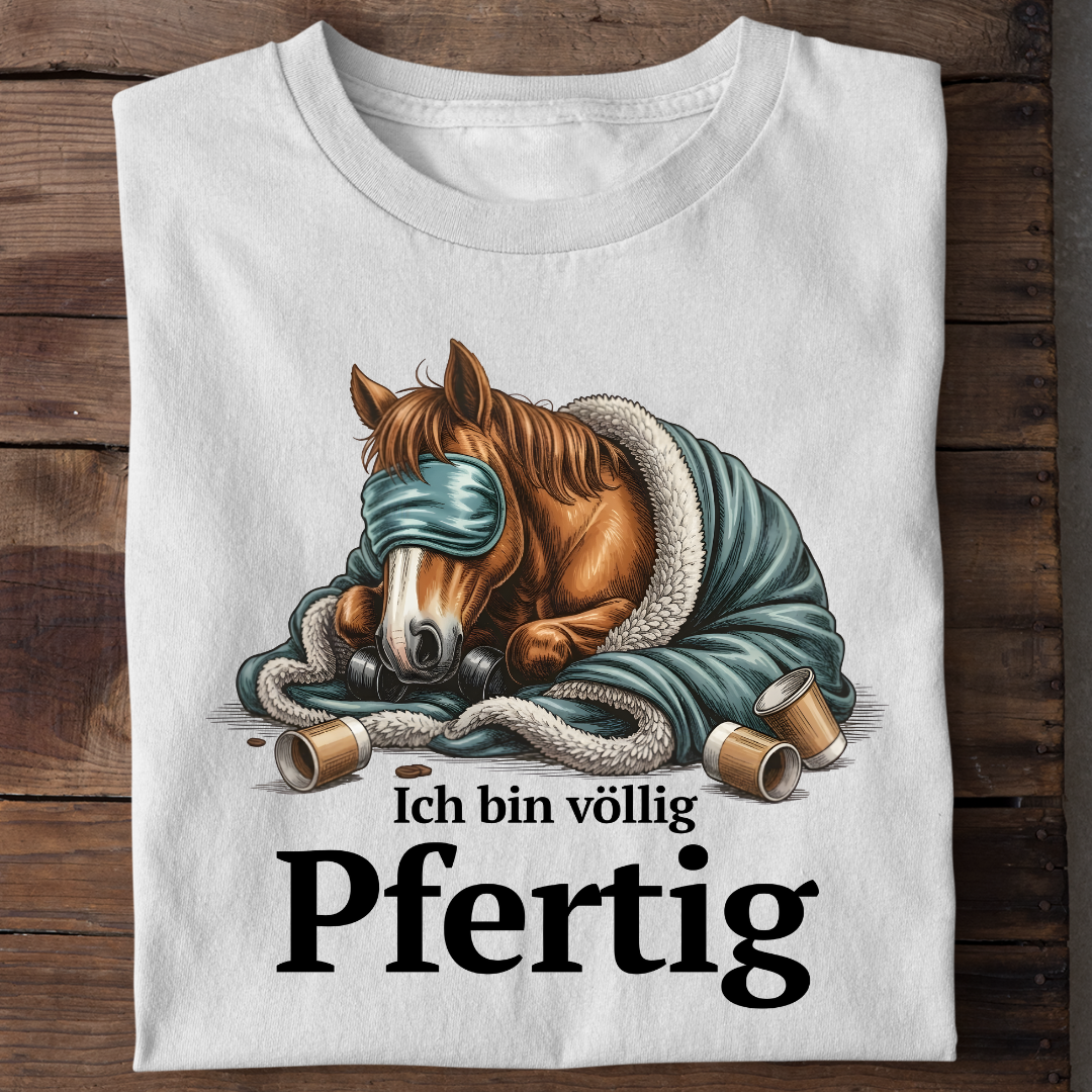T-Shirt Völlig Pfertig, Detailansicht