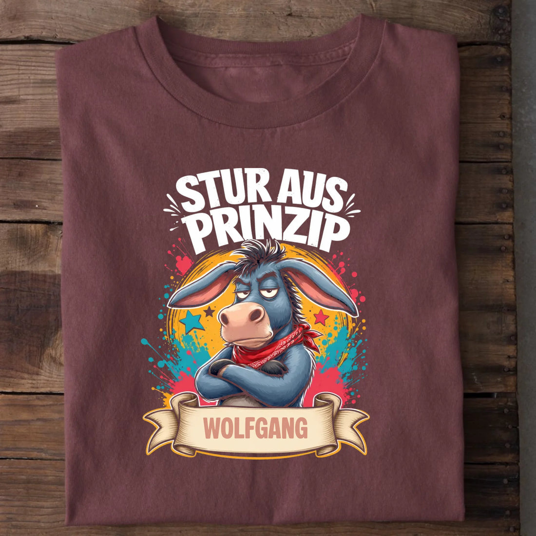 Personalisierbares T-Shirt mit Motiv 'Stur aus Prinzip', Ansicht 3