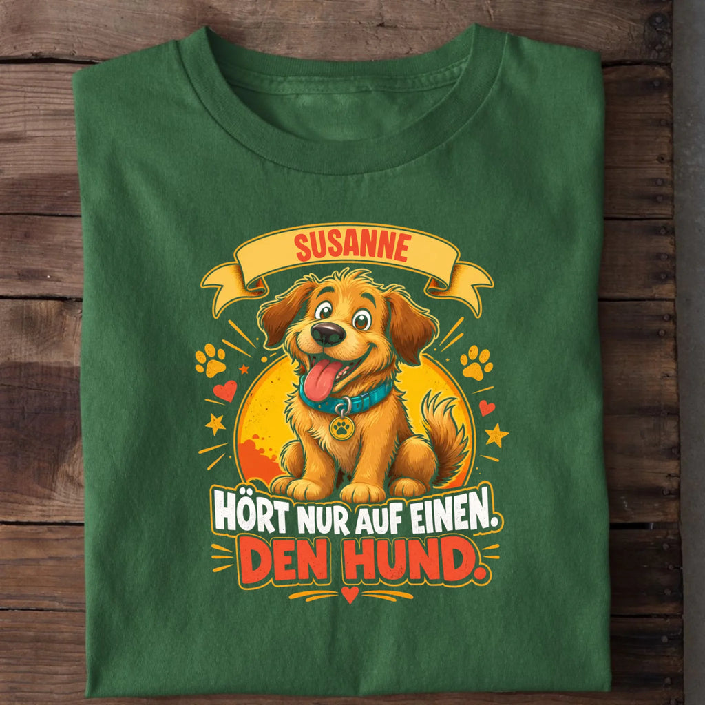 Personalisierbares T-Shirt mit Motiv 'Hört nur auf einen', Ansicht 4