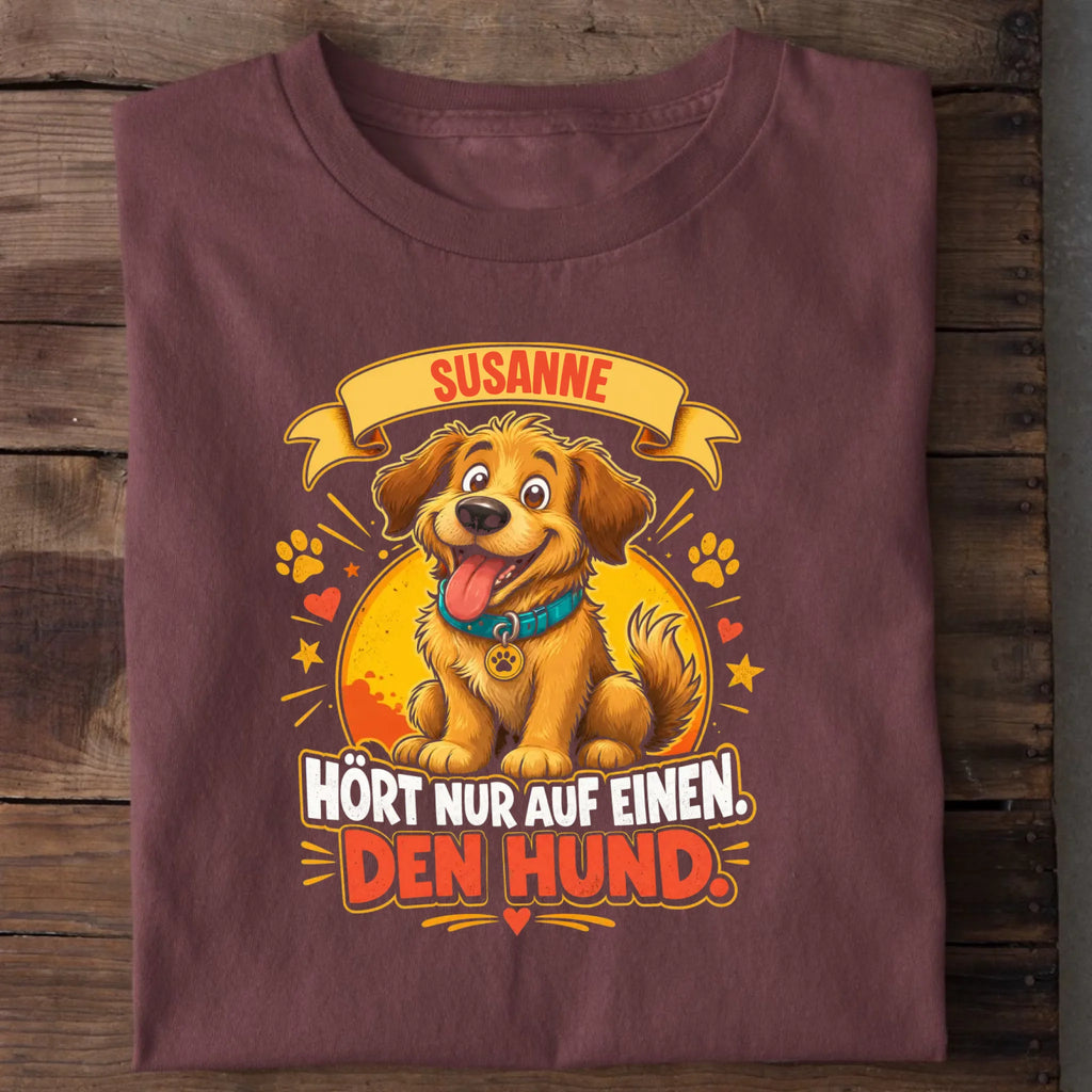 Personalisierbares T-Shirt mit Motiv 'Hört nur auf einen', Ansicht 3