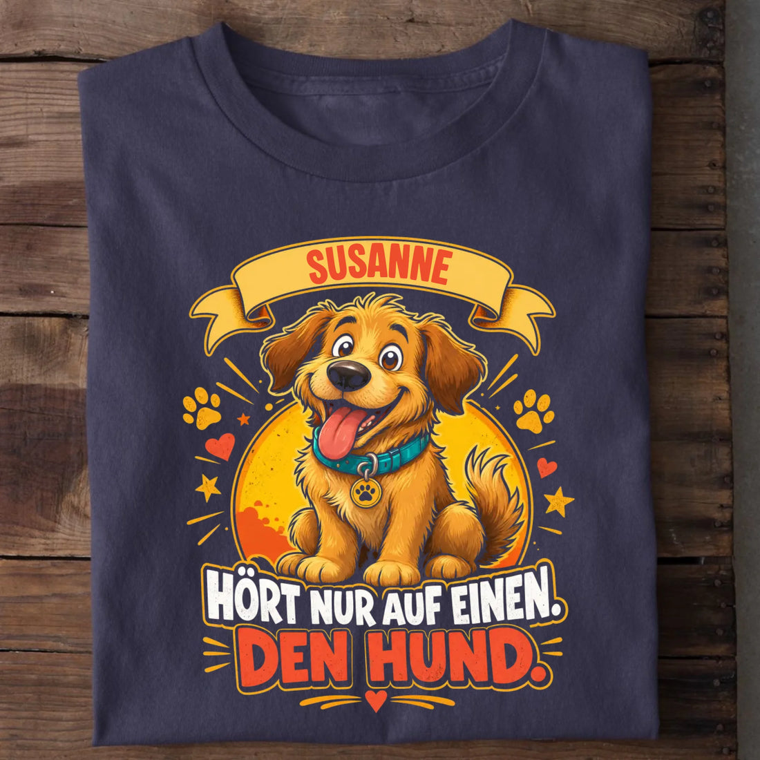 Personalisierbares T-Shirt mit Motiv 'Hört nur auf einen', Ansicht 2