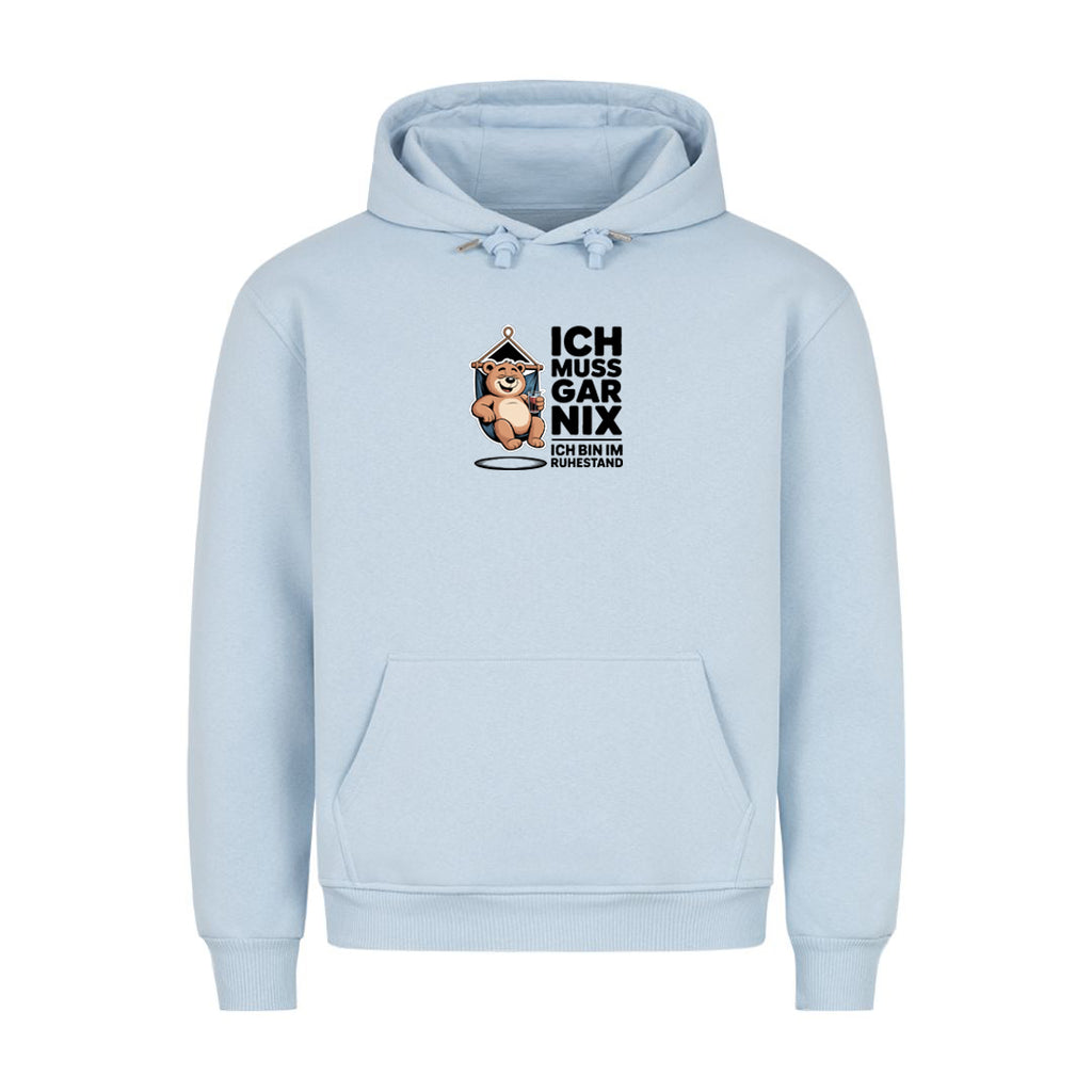 Hoodie Ich muss gar nix, Detailansicht