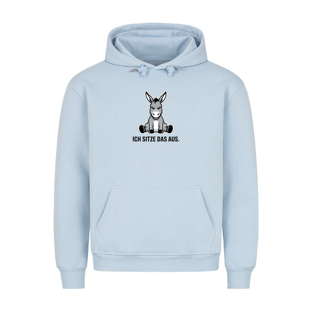 Hoodie Ich sitze das aus, Detailansicht