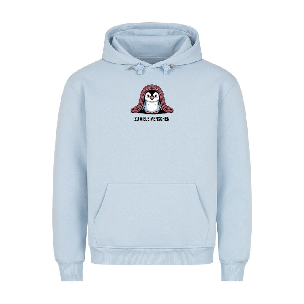 Hoodie Zu viele Menschen Pinguin, Detailansicht