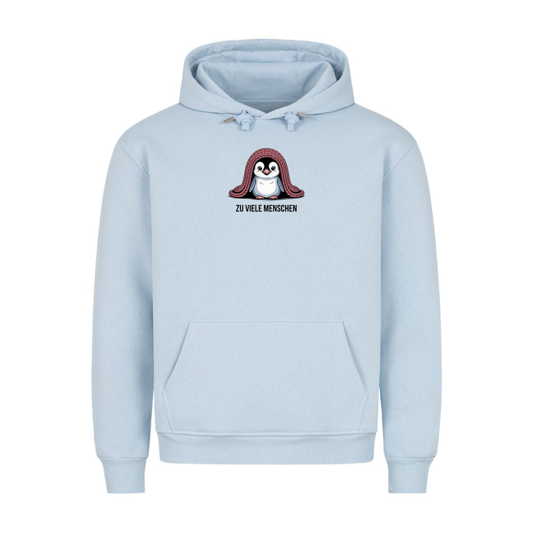 Hoodie Zu viele Menschen Pinguin, Detailansicht