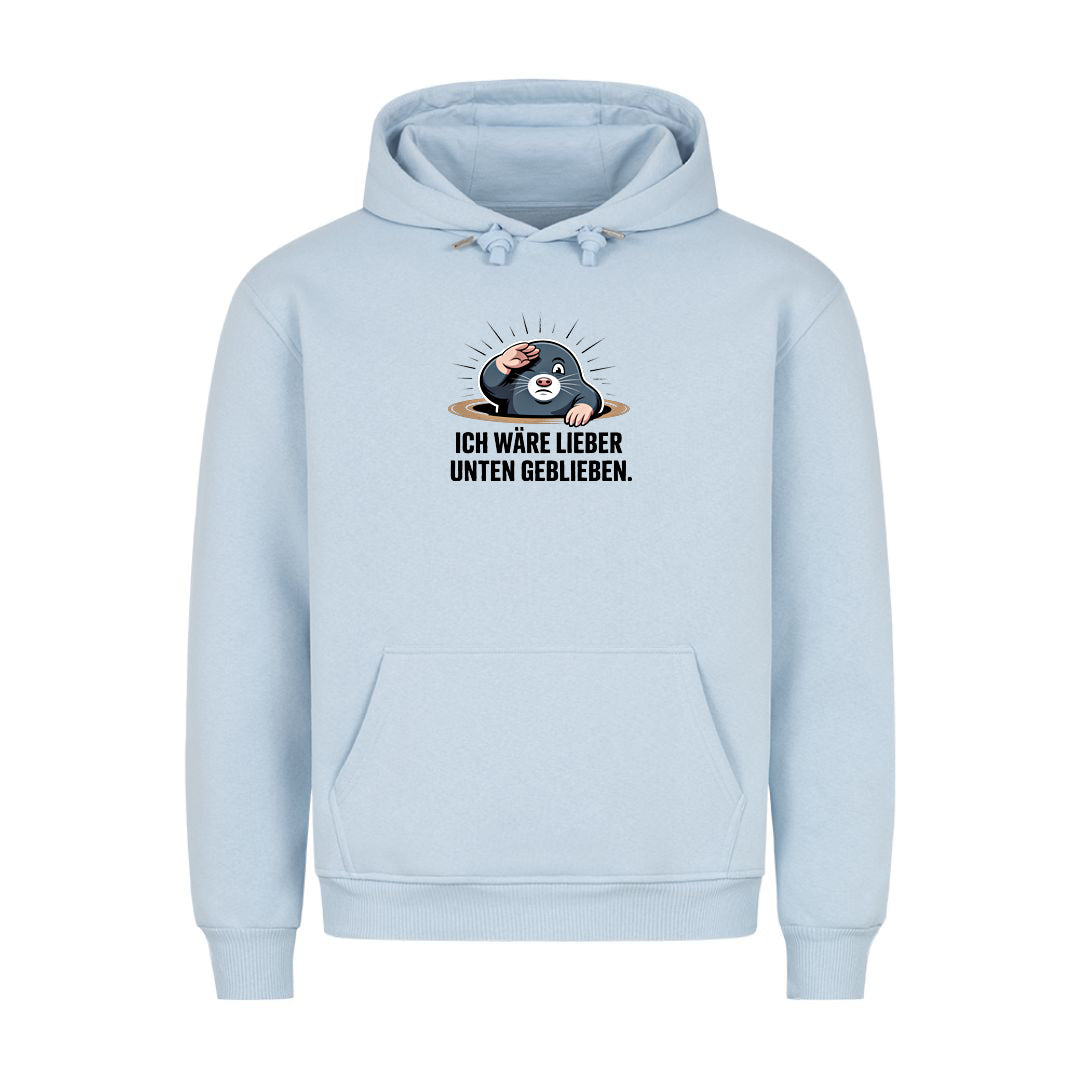 Hoodie Lieber Unten geblieben, Detailansicht