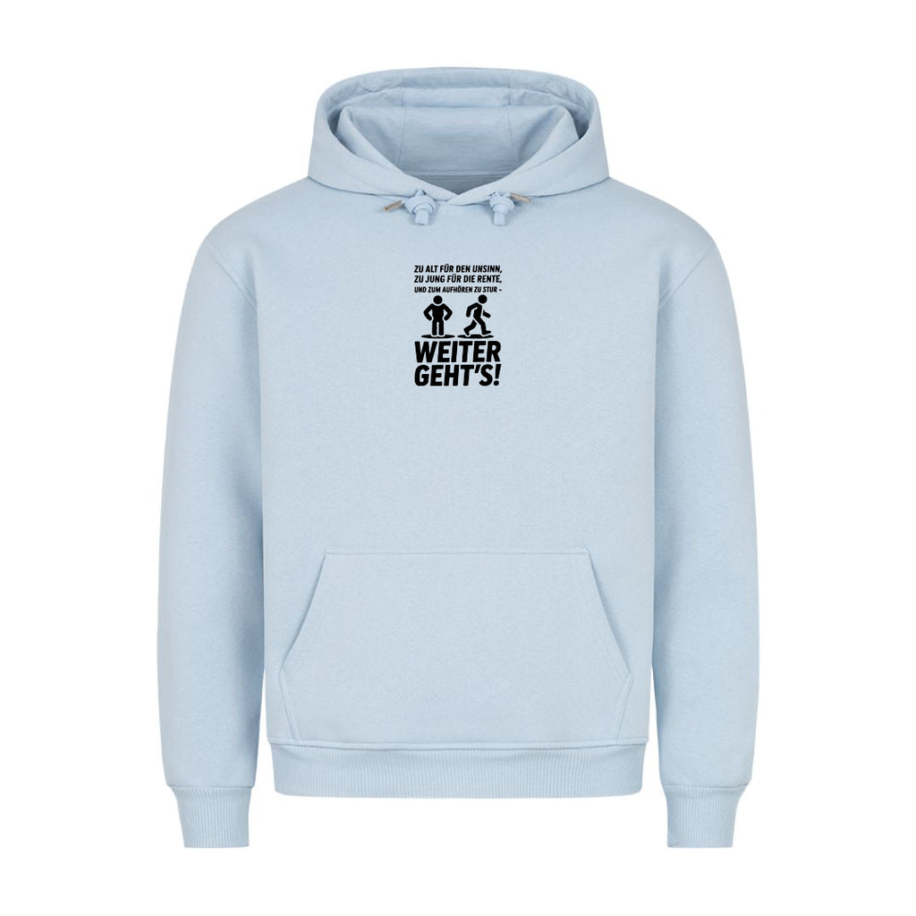 Hoodie Weiter gehts, Detailansicht