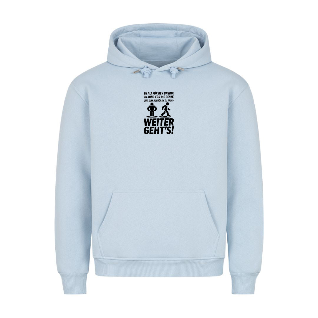 Hoodie Weiter gehts, Detailansicht