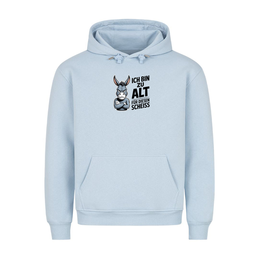 Hoodie Ich bin zu alt Esel, Detailansicht