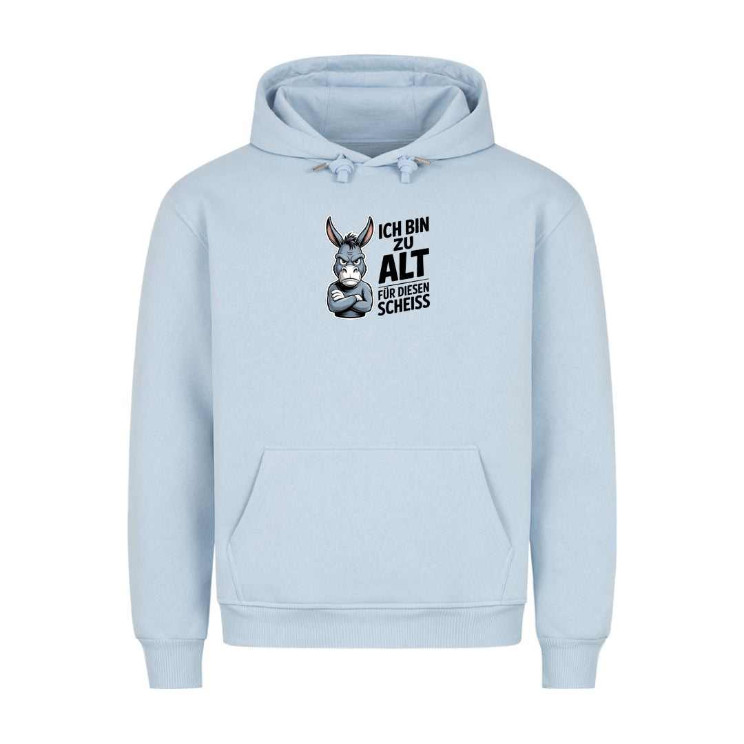 Hoodie Ich bin zu alt Esel, Detailansicht