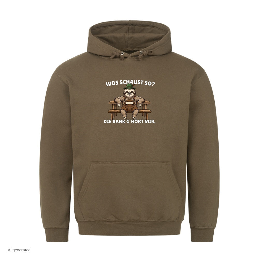 Die Bank gehört mir Wiesn Hoodie in Oliv