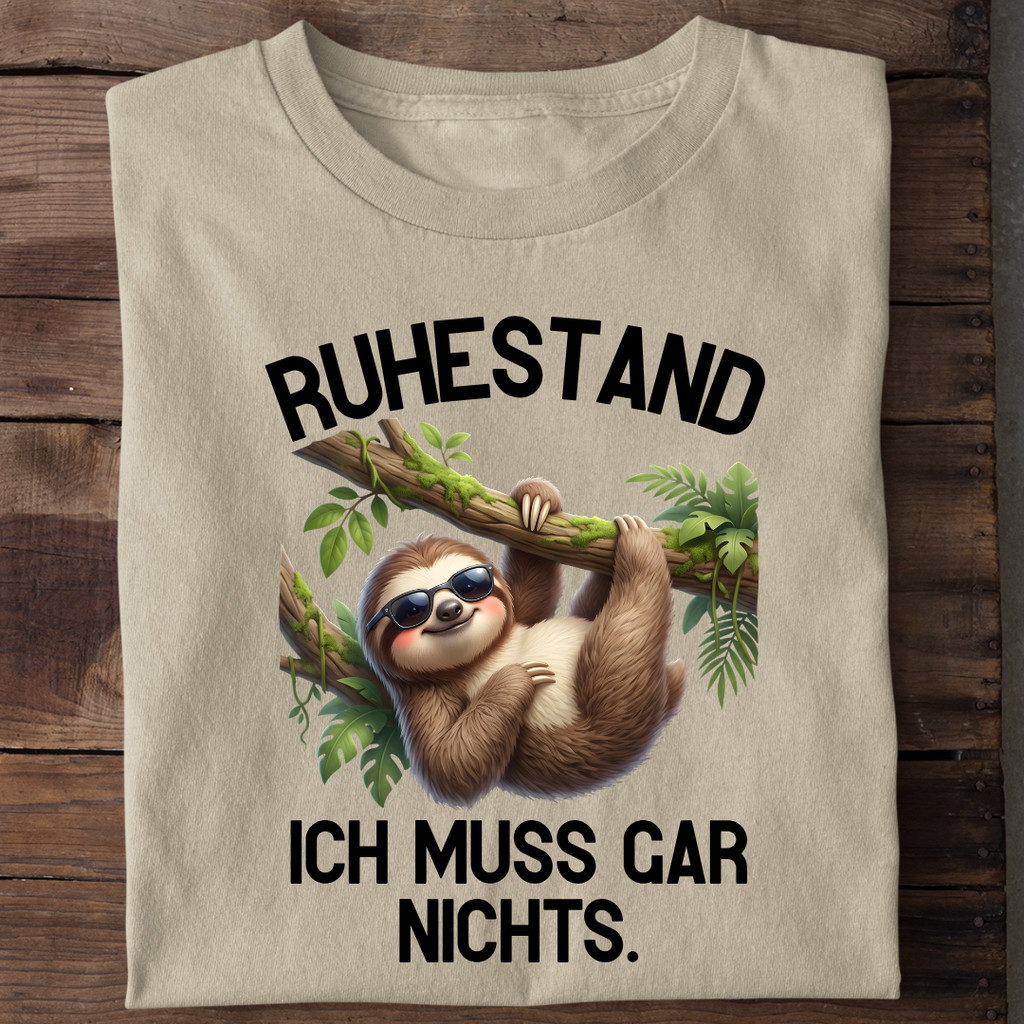 Ruhestand Faultier Bio T-Shirt