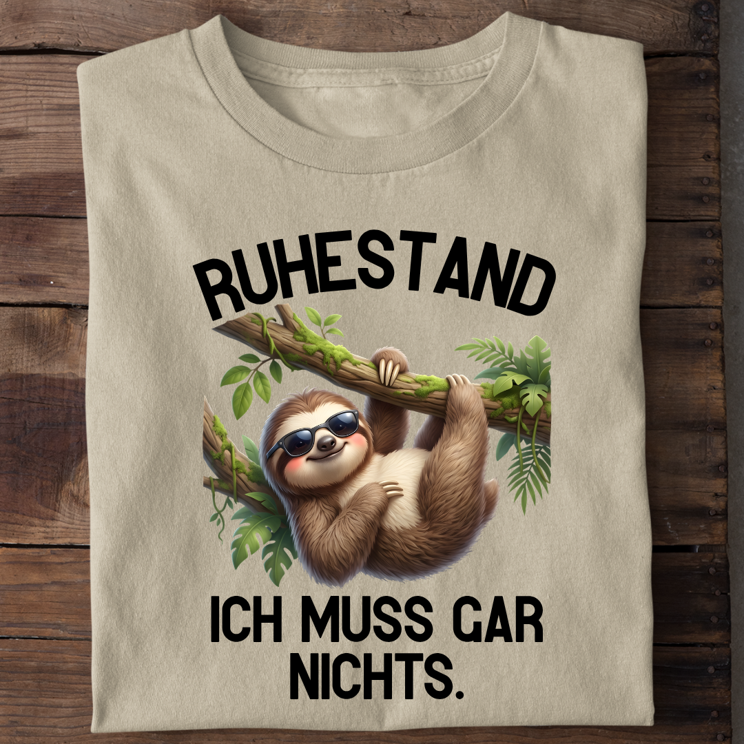 Ruhestand Faultier Bio T-Shirt