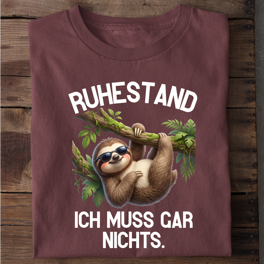 Ruhestand Faultier Bio T-Shirt