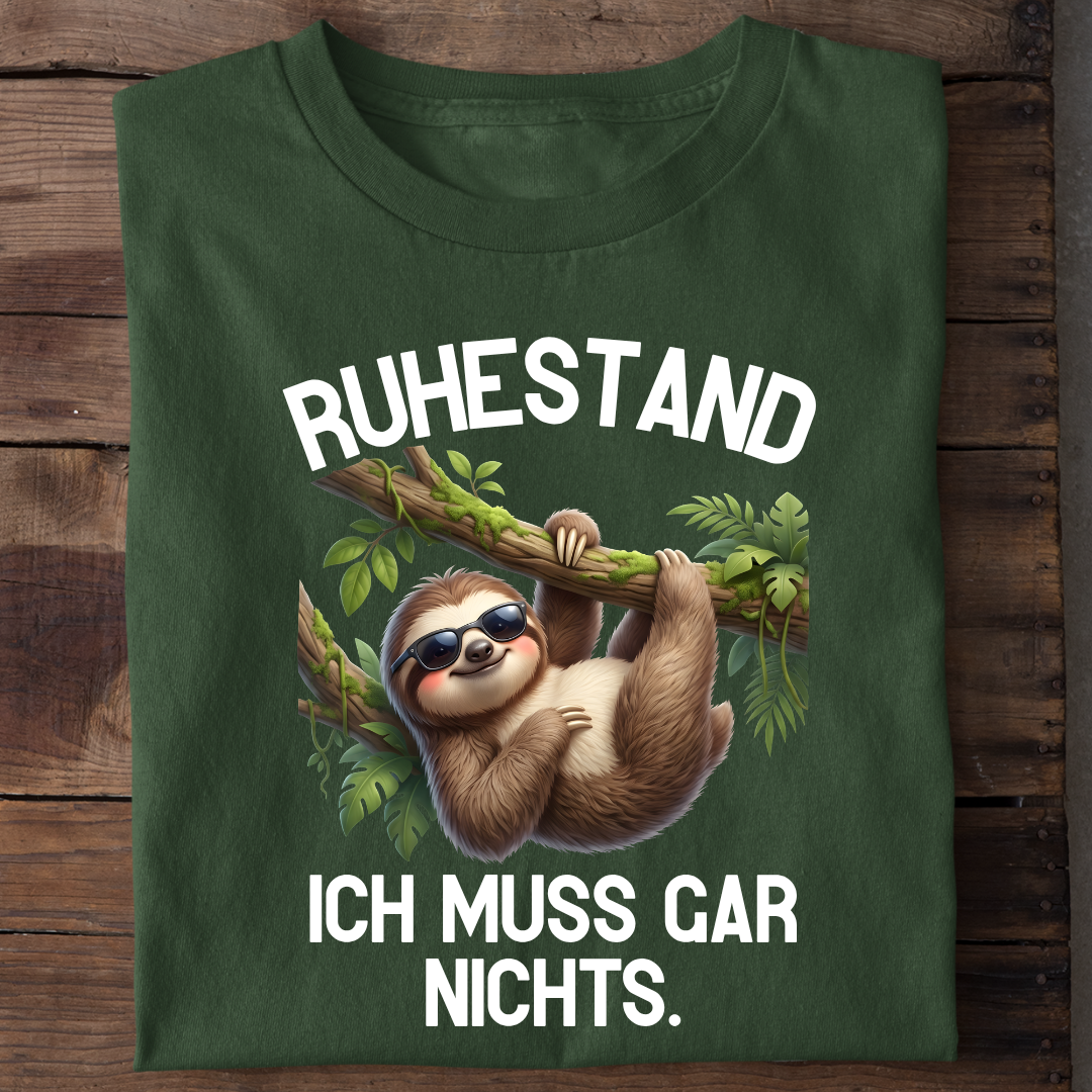Ruhestand Faultier Bio T-Shirt