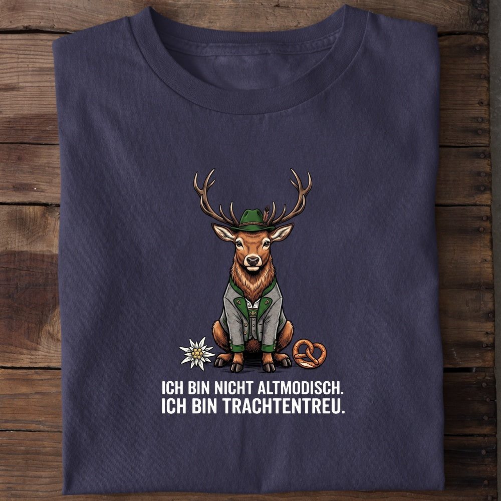 Ich bin nicht altmodisch Wiesn T-Shirt in Navy